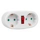 Maclean uttag, splitter med 2 uttag och kretsbrytare, typ F, 2x16A, MCE338 F