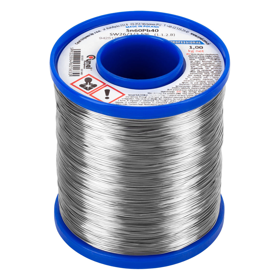 Lödtenn 2mm 1000g Sn60Pb40 för elektronik och elektroteknik
