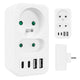 Maclean strömuttag x2 + 4xUSB, splitter med 2 uttag, 2xUSB A, 2xUSB C PD 20W, 1x16A + 1x6A, MCE249 F/W