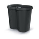 Papperskorg Compacta B Duo, svart, volym 40L, ett fack, två lock, väggmonterad version, NDBS40-S411