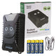 GreenBlue GB725 gnagar- och mårdavskräckare med ultraljud och LED + 4x AA-batteri Varta Industrial