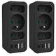 Strömuttag x3 + 4xUSB Maclean, 3-facks splitter, 2xUSB A, 2xUSB C PD 20W, 1x16A + 2x6A, MCE248 F/B, 2 st