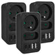Maclean strömuttag x2 + 4xUSB, splitter med 2 uttag, 2xUSB A, 2xUSB C PD 20W, 1x16A + 1x6A, MCE249 F/B, 3 st