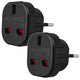 Maclean UK-kontakt till EU-kontaktadapter, svart, MCE72, 2 st