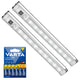 2 st Maclean LED-kökslampor, för montering under skåp, 9 SMD-lampor, batteridrivna, PIR-sensor med på/av-funktion, MCE166 + 6 st batterier R-06/R06/AA/LR06 1,5 V VARTA Longlife Power