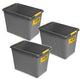 Moxom SolidStore-behållare, volym 80 liter, grå, lock med klämmor, med hjul, BPA-fri, 04-0217, 3 stycken