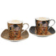 Porslinskoppar för espresso, Klimt – Kyssen, 2 st à 100 ml, Queen Isabell
