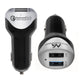 Billaddare max4.8A 2xUSB Maclean Energy MCE157 Qualcomm Quick Charge QC 3.0 plus kabel 1,5m Silver
