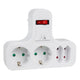 Maclean Power Socket, fyrdubbelt med av/på-knapp, stabiliseringsfot, Schuko typ, 2x2.5A, 2x16A, MCE224