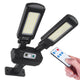 Maclean MCE447 Solcellsgatlampa Med Rörelse- Och Skymningssensor IP54 5W 2x 450 Lumen 6500K Två Ljuskällor Fjärrkontroll Solcellslampa Utomhusvägglampa Utomhusbelysning 3 Ljuslägen