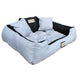 KingDog Hund- Och Kattsäng Med Två Kuddar Hundkudde Hundkorg Husdjurssäng Tvättbar Vattentät PVC-Material M 75x65cm M