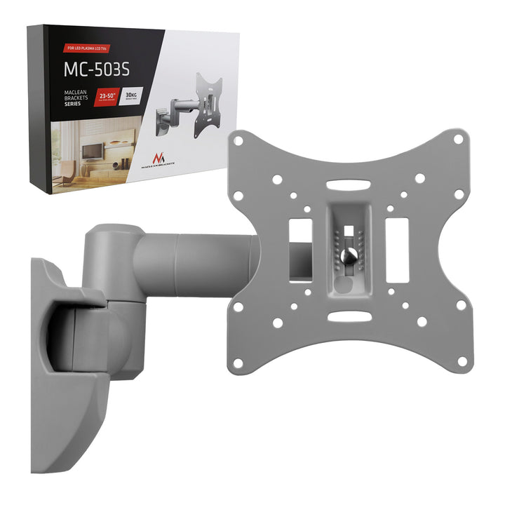 TV- eller monitorhållare Maclean, universell, max VESA 200x200, 23-50", 30 kg, silver, MC-503A S