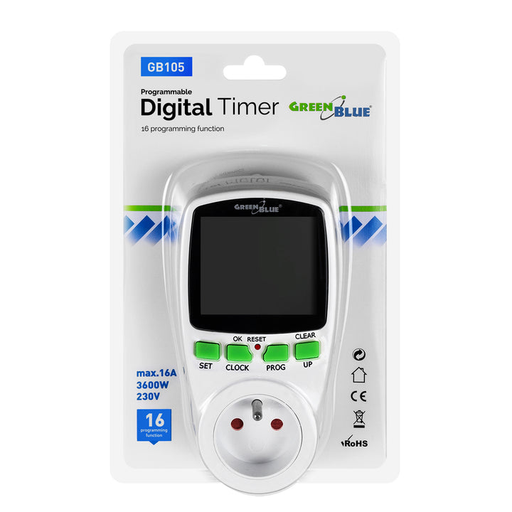 Digital timer 16 program/ max 240 program GreenBlue GB105