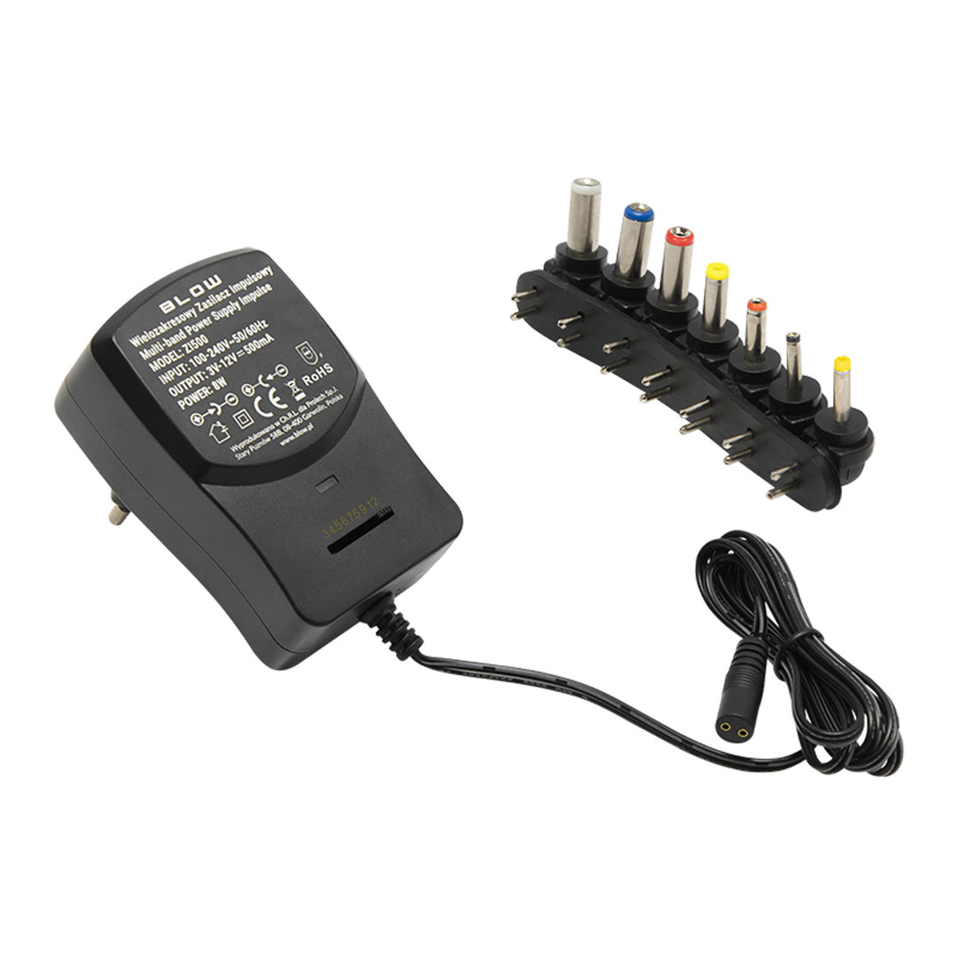 Universell reglerad strömförsörjning 3-12V 500mA Blow ZI500 5264#