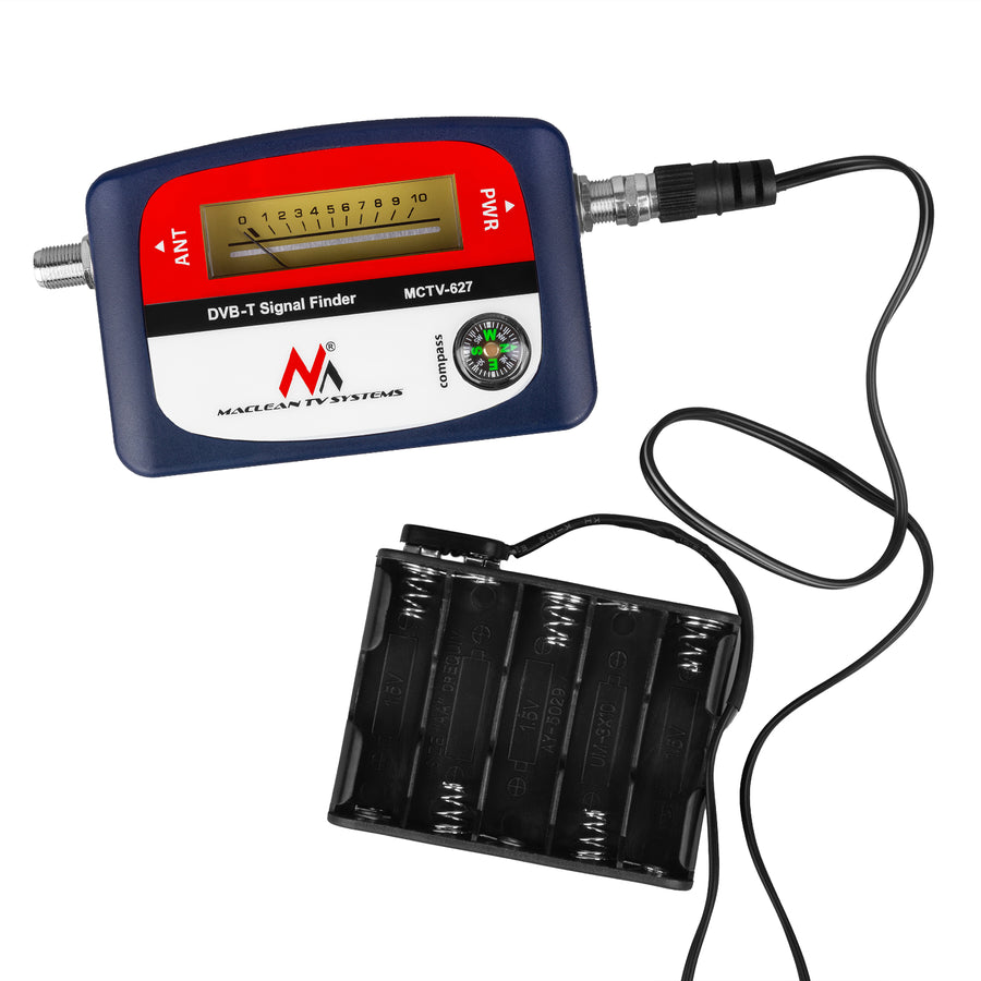 DVB-T TV-mätare Maclean MCTV-627, väska, kabel 25cm F-F