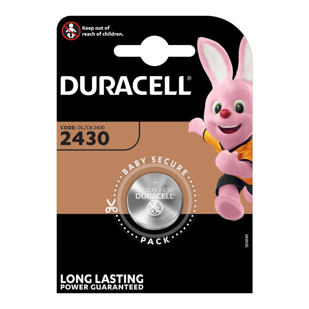 Litiumbatteri 3V Duracell CR2430 24,5mm diameter 3mm hög