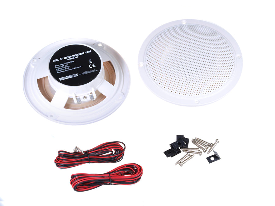 Velleman högtalare, tak, 5", 80W, 8Ohm vattentät, 2 st, VDSWPS5N
