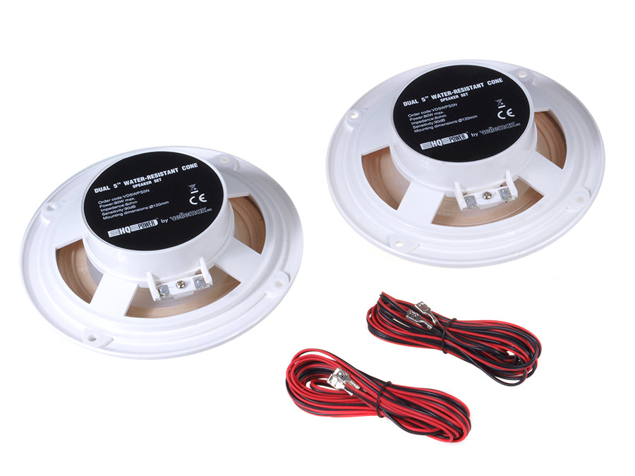 Velleman högtalare, tak, 5", 80W, 8Ohm vattentät, 2 st, VDSWPS5N