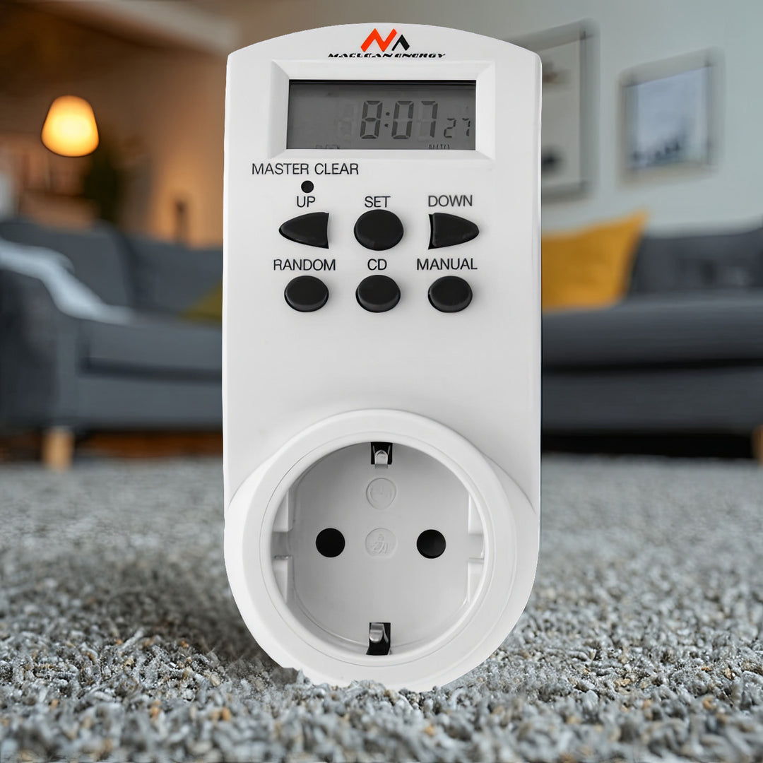 Maclean digital timer, f. slump, timer, 10 prog, max 156 program, tyskt uttag, 3600W, MCE05G