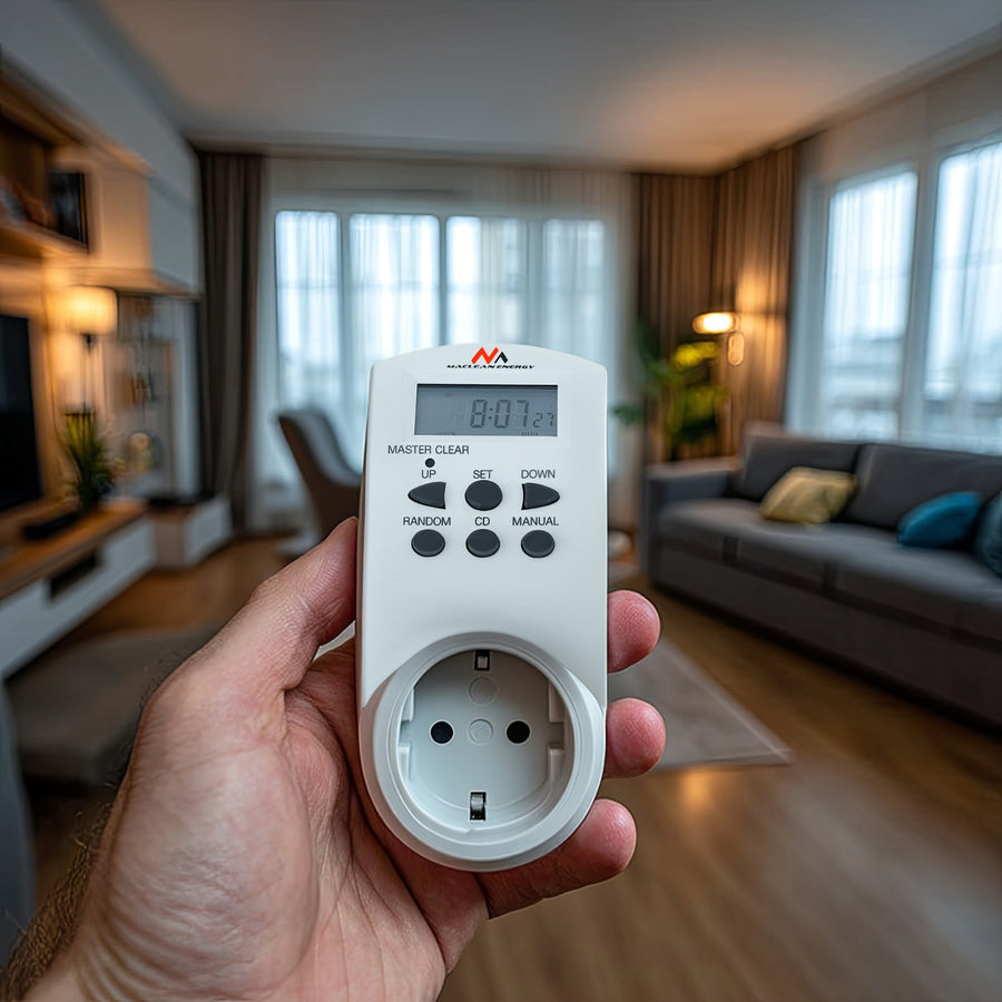 Maclean digital timer, f. slump, timer, 10 prog, max 156 program, tyskt uttag, 3600W, MCE05G
