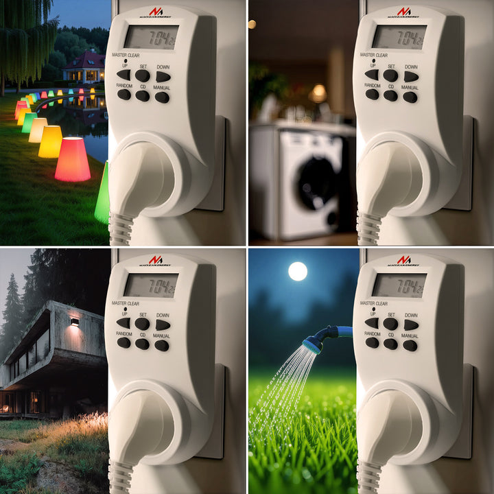 Maclean digital timer, f. slump, timer, 10 prog, max 156 program, tyskt uttag, 3600W, MCE05G