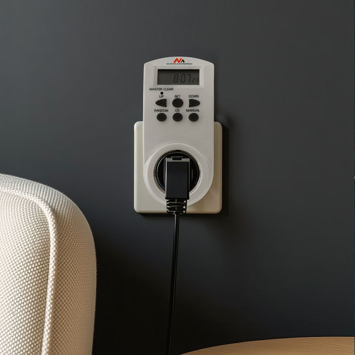 Maclean digital timer, f. slump, timer, 10 prog, max 156 program, tyskt uttag, 3600W, MCE05G