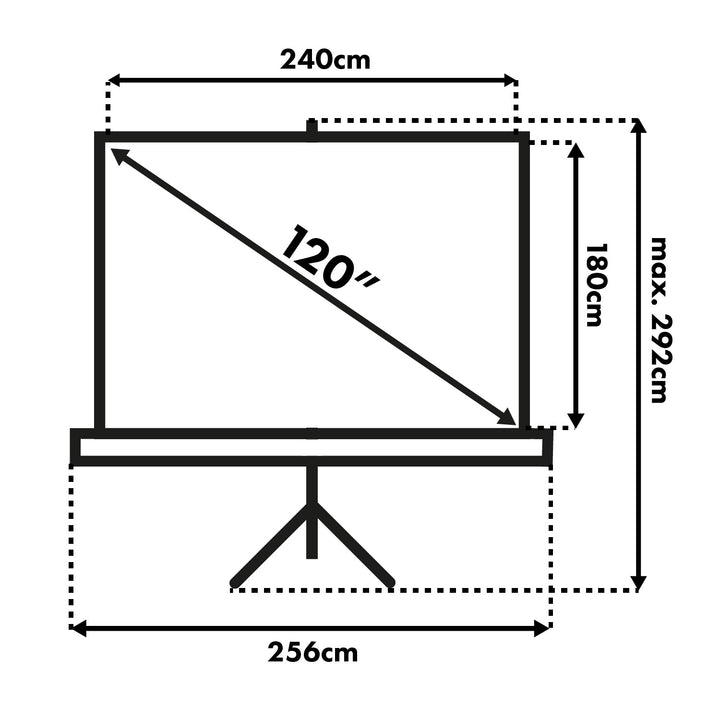 Maclean-projektionsduk, 120 tum i diagonal, 240 x 180 cm, på stativ, format 4:3, MC-608