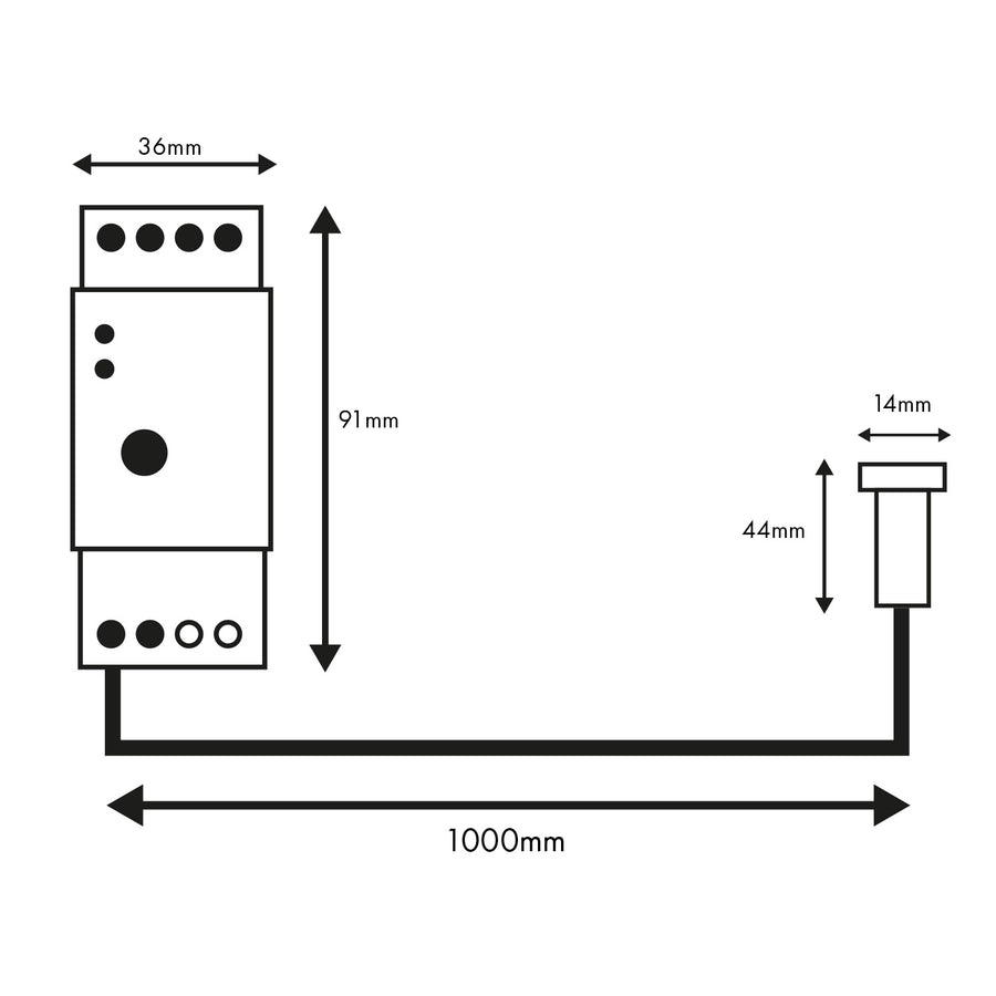 Maclean skymningsrelä, DIN-skena, med extern sond, 220-240V/AC, 50Hz, 20A, MCE83