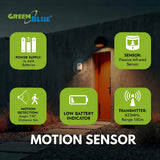 GreenBlue GB3400 oberoende rörelsesensor trådlöst larm