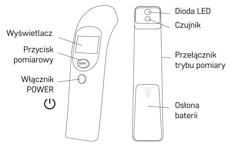 Diagnostisk beröringsfri termometer NC300 med feberlarm
