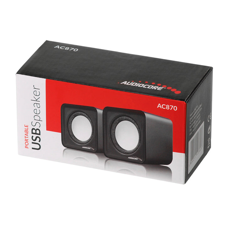 6W USB Silver&Svart Audiocore AC870 B datorhögtalare