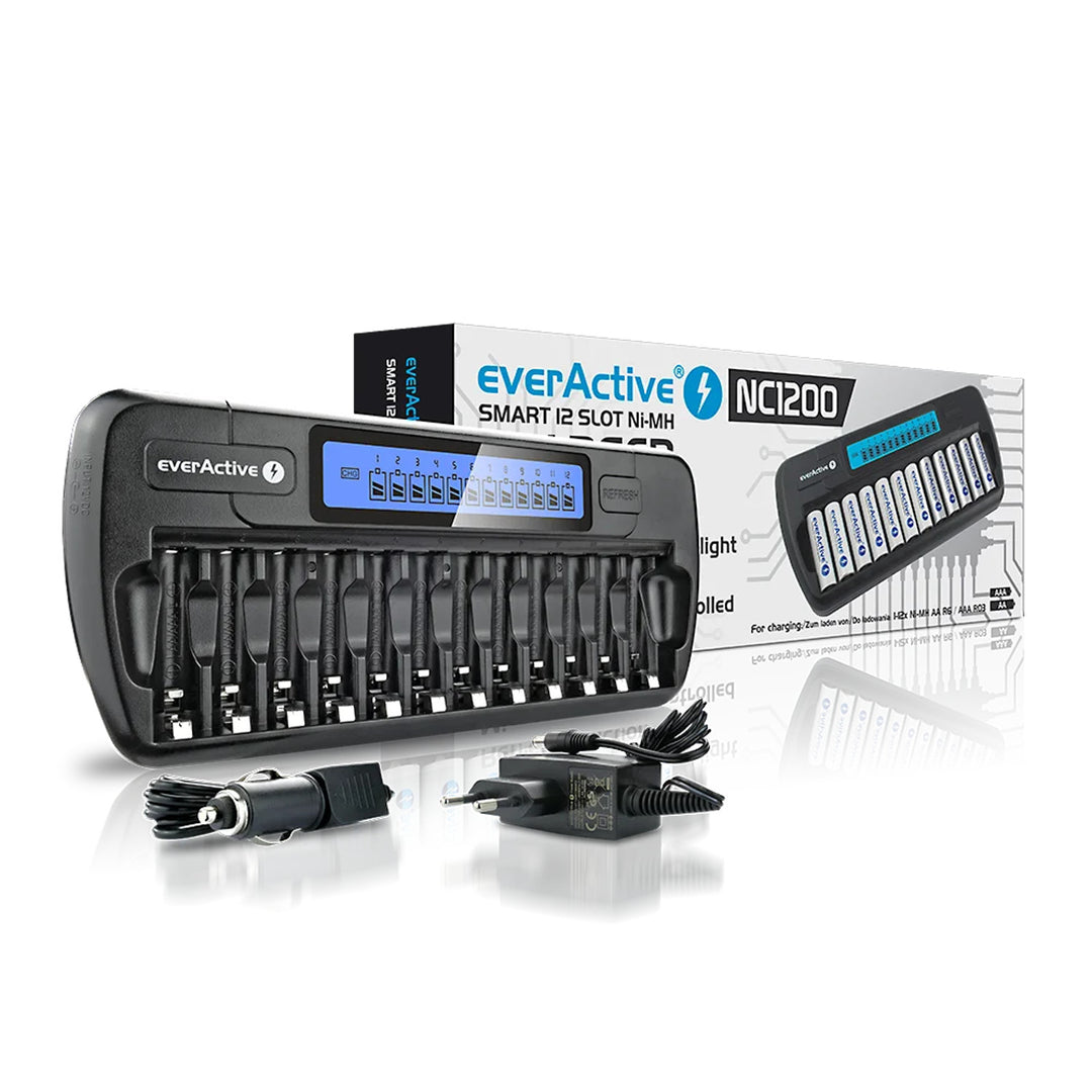 Batteriladdare NC1200 AA AAA R03 R06 everActive