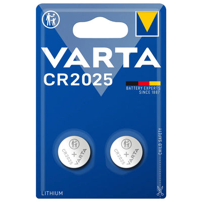 Litiumbatterier 2x Varta CR 2025, hög kvalitet, 3V