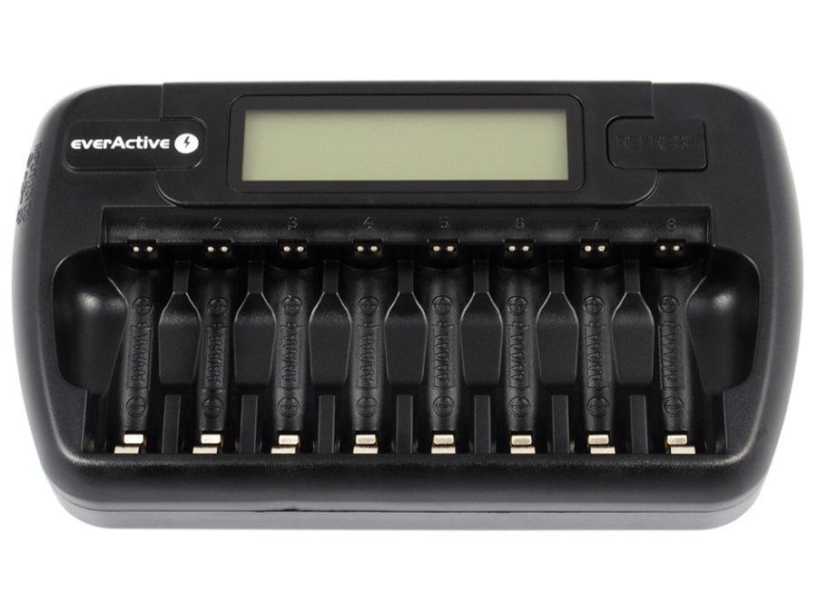 Batteriladdare AA och AAA everActive, 8 kanaler, LCD-display, NC-800