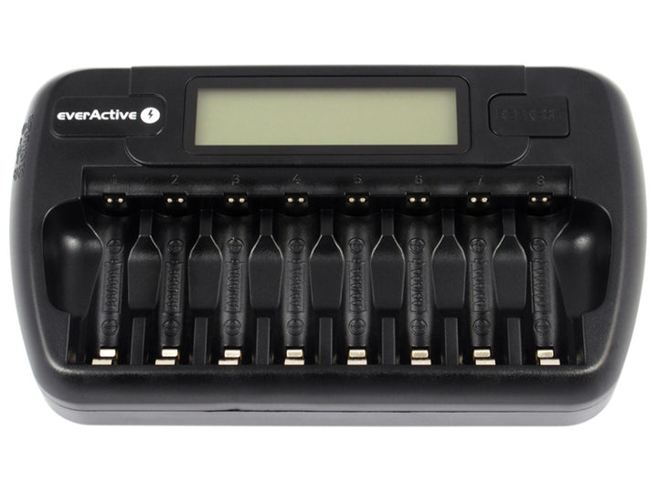 Batteriladdare AA och AAA everActive, 8 kanaler, LCD-display, NC-800