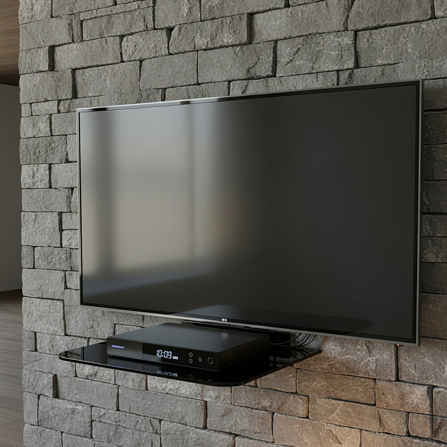 Maclean DVD-hylla, enkel, max. 10kg, glas, MC-738