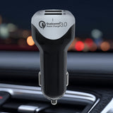 Billaddare max4.8A 2xUSB Maclean Energy MCE157 Qualcomm Quick Charge QC 3.0 plus kabel 1,5m Silver