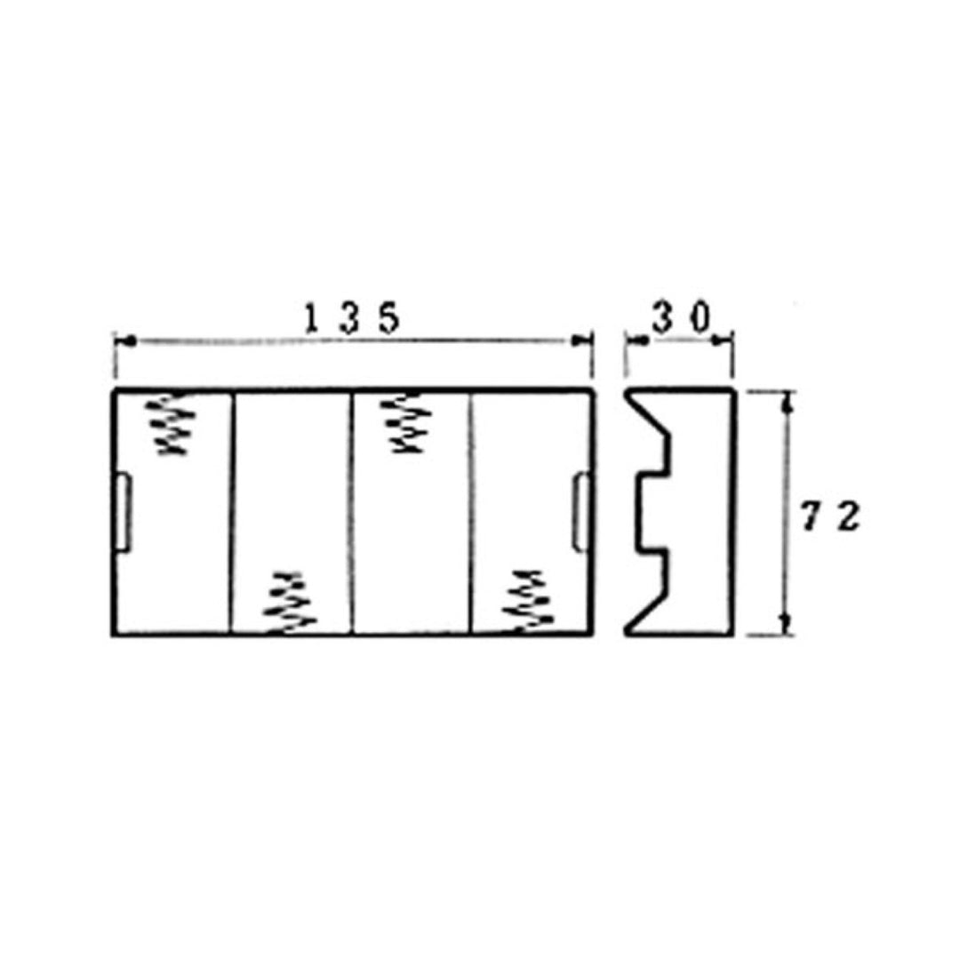 Velleman BH443D 4xR20 D platt batterikorg för lödning