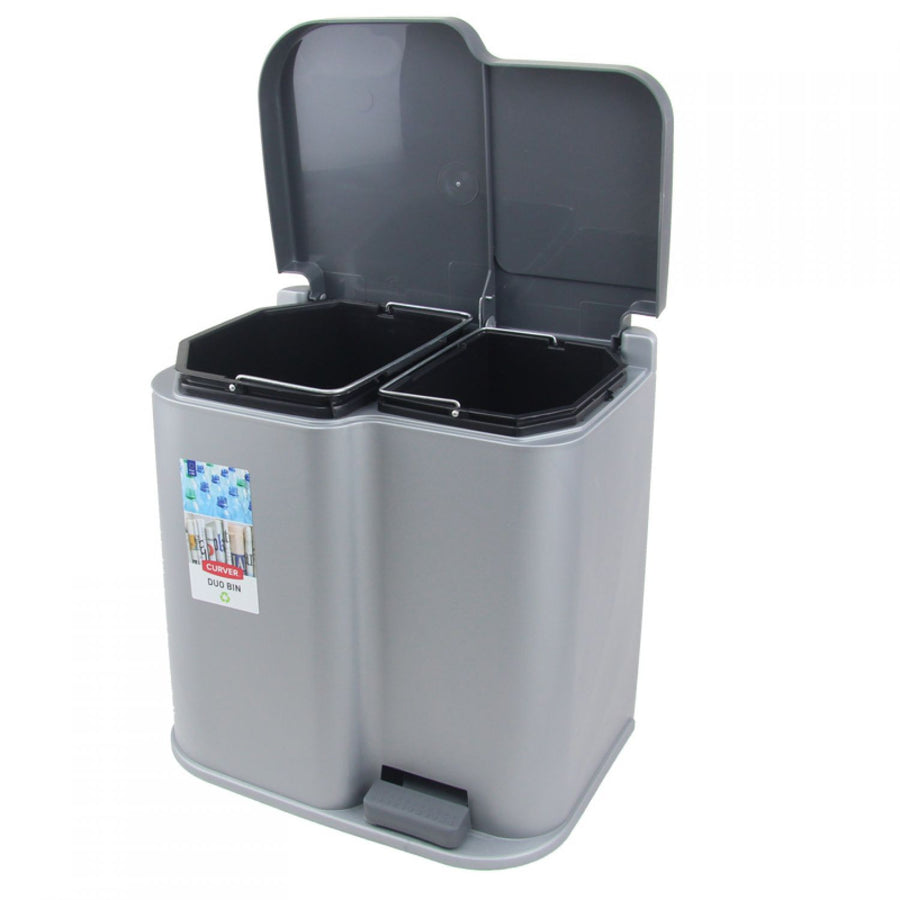 Curver Duo Pedalbin återvinningsbehållare med solid finish