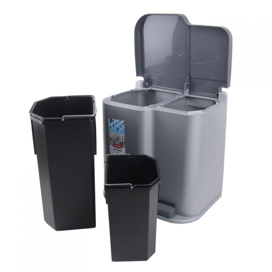 Curver Duo Pedalbin återvinningsbehållare med solid finish