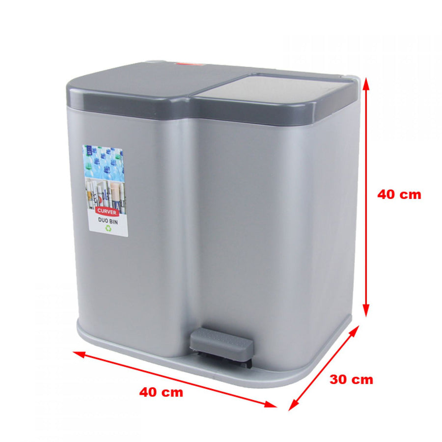 Curver Duo Pedalbin återvinningsbehållare med solid finish