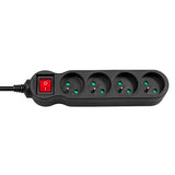 Maclean Energy power strip MCE181 Förlängningskabel med 4 uttag med strömbrytare