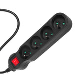 Maclean Energy power strip MCE181 Förlängningskabel med 4 uttag med strömbrytare