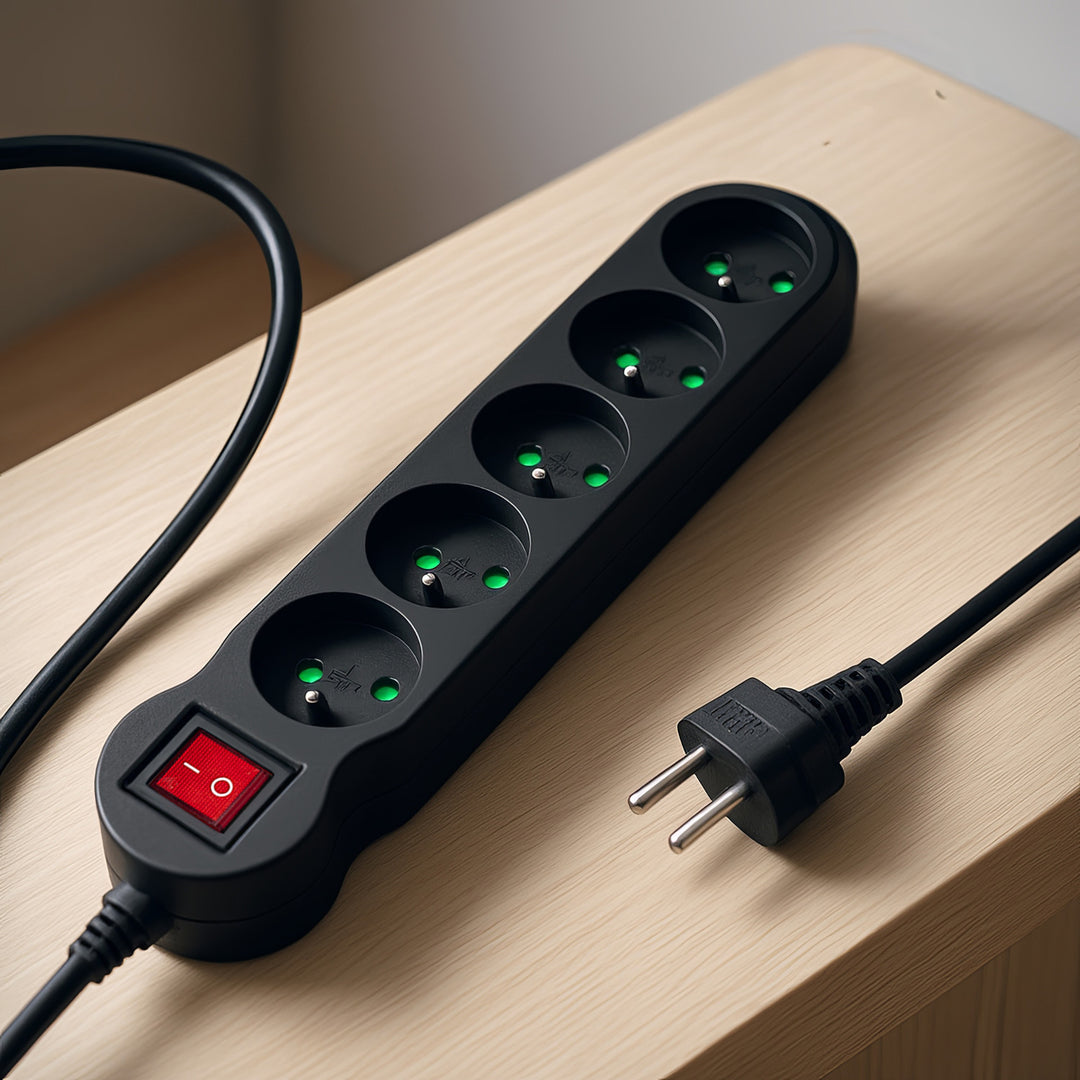 Maclean Energy power strip MCE183 Förlängningskabel med 5 uttag med strömbrytare
