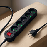 Maclean Energy power strip MCE183 Förlängningskabel med 5 uttag med strömbrytare