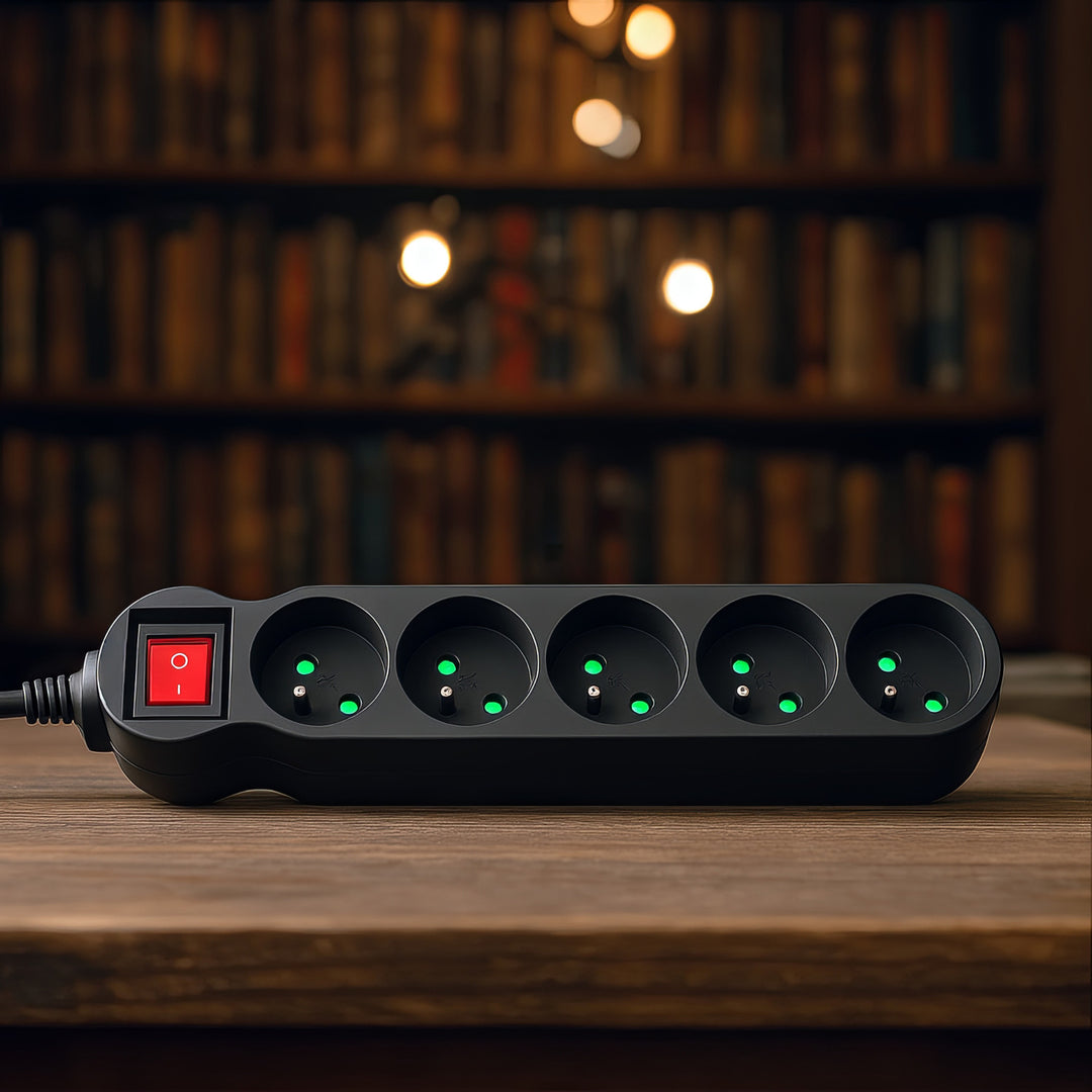 Maclean Energy power strip MCE183 Förlängningskabel med 5 uttag med strömbrytare