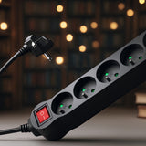 Maclean Energy power strip MCE183 Förlängningskabel med 5 uttag med strömbrytare