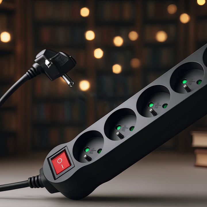 Maclean Energy power strip MCE183 Förlängningskabel med 5 uttag med strömbrytare