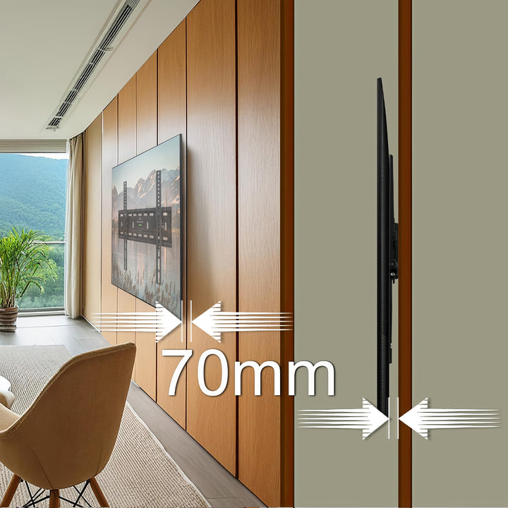 Universal TV Wall Mount Bracket for 26"-65" Screens – Supports Up to 45kg with VESA Compatibility up to 400x400mm – Sleek Black Finish
