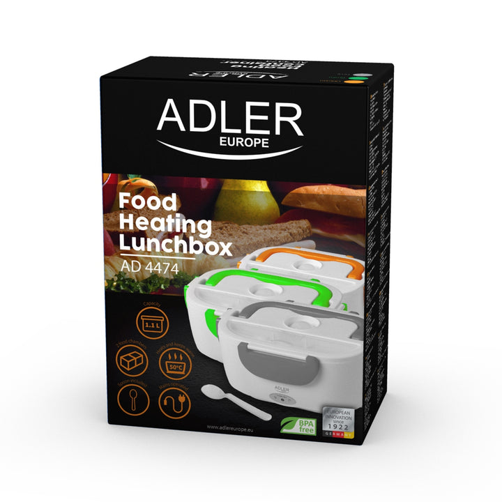 Uppvärmd lunchlåda 1,1 l AD4474 Adler grå